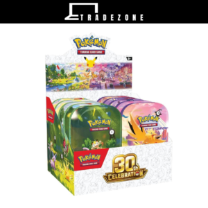 Pokemon 30th Celebration - Mini Tins Display (10 Tins) Case English